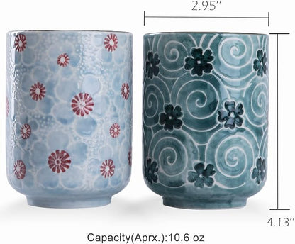 WHJY 10oz Transitional Chinese/Japanese style Handle-less Ceramic Tea cups - Image 2