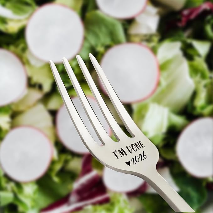 I'm Done 2026 Funny Stainless Steel Fork, Retirement Fork Gifts - Image 3