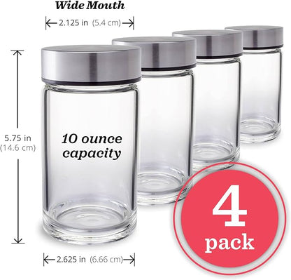 Juice Bottles - 4 Pack Wide Mouth Glass Bottles & Stainless Steel Lids - Image 4