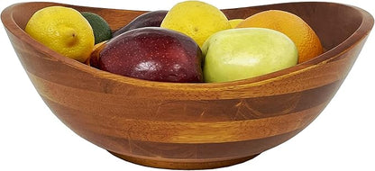 Woodard & Charles Wood Salad Bowl w/Servers, 11.75" x 11" x 5", Popcorn and - Image 4