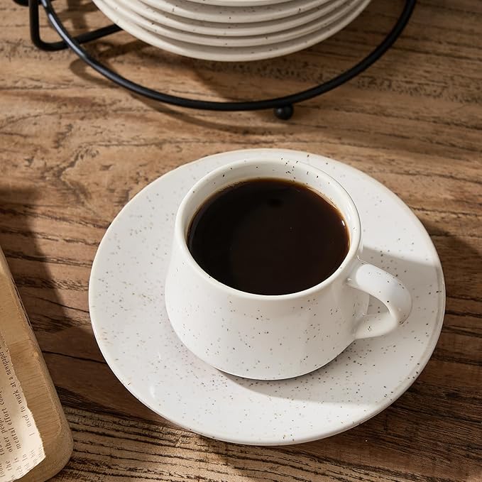 Stackable Cappuccino Cup Set of 6Activated-Glazed Ceramic Coffee Cup | Ceramic - Image 4