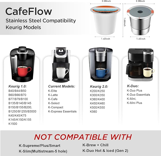 Reusable k Cup Coffee Filters, Universal stainless steel Refillable k Cups - Image 3