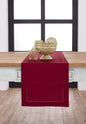 Solino Home Cotton Linen Table Runner Red, Hemstitch Collection 14 x 120 in | by SolinoHome