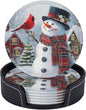 Christmas Snowman Red Bird Coasters by KiuLoam
