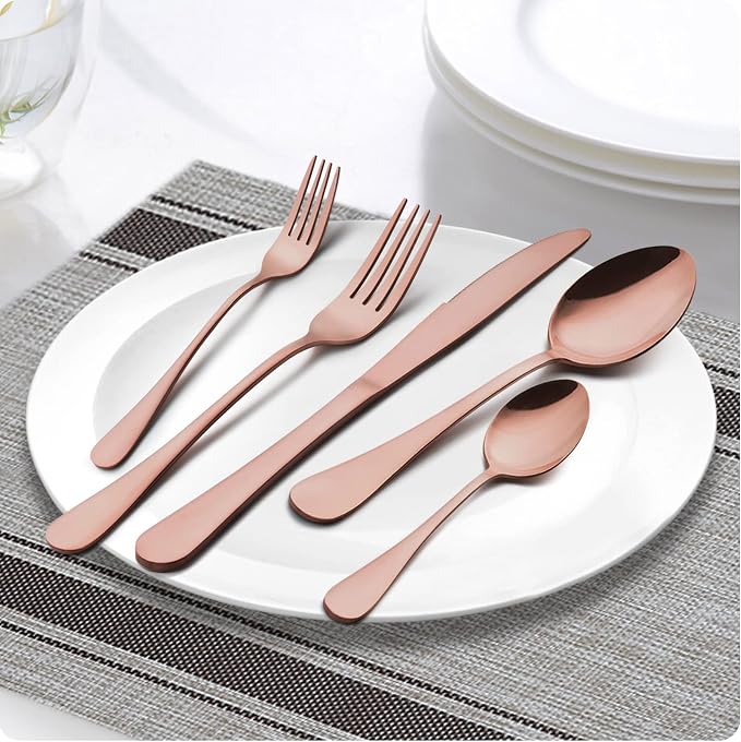 LIANYU 10-Piece Copper Silverware Set - Image 4