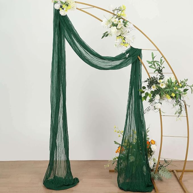 Efavormart 20ft Hunter Emerald Green Gauze Cheesecloth Wedding Arch Drapery - Image 5