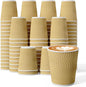 120 Count 8 oz Coffee Cups, Insulated Ripple Wall Paper Hot Cups, Leak-Proof by DailyPack