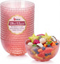 bUCLA 12 PCS Plastic Cereal Bowls Set - 28 Oz Clear Pink Disposable Vertical by BUCLA