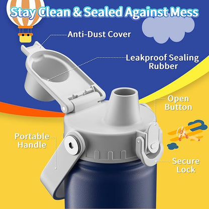 baab 18oz Kids Insulated Water Bottle 18/8 Stainless Steel Kids Cup 1 Pack | - Image 3