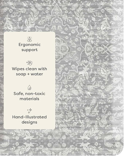 House of Noa Nama Standing Mat – Anti-Fatigue Cushioned Kitchen Mats for Floor | Ergonomic Bounce-Back Foam Kitchen Mats | Anti-Fatigue Mats for Kitchen & Standing | Emile Earl Grey | 22" x 72"