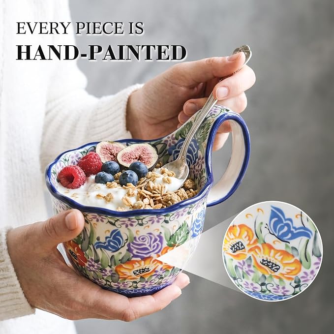 ALMA 16oz Soup Bowl with Large Handle, Microwave Safe, Gift - Image 3