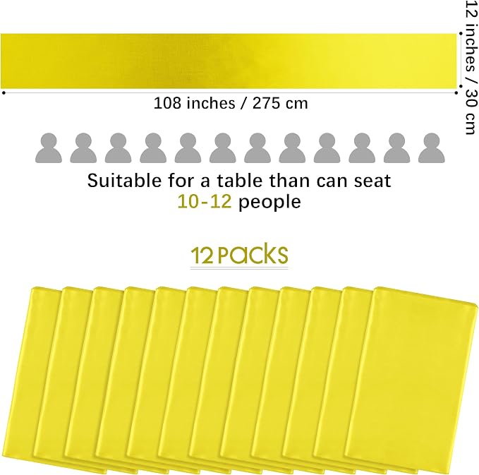 ANECO 4 Pack Satin Table Runner 12 x 108Inch Long Bright Silk and Smooth Fabric - Image 2