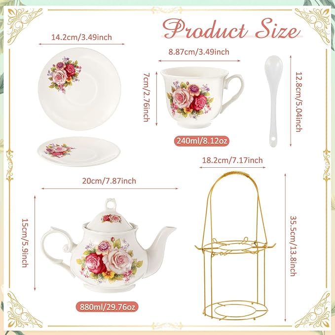 Zhehao 20 Pcs Porcelain Tea Set - Image 2