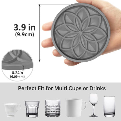 HFHOME Silicone Coasters Set, Bar Tabletop Protection - Image 3