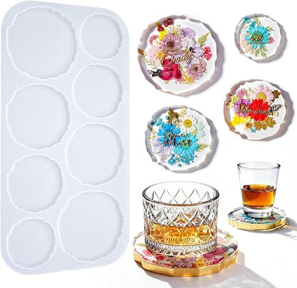 HeyClear 8-Cavity Coaster Resin Molds by HeyClearResin