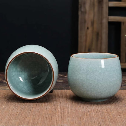 KAMMAK Japanese Tea Cups, 5 Oz Small Handmade Ceramic Teacups, Loose Leaf and - Image 5