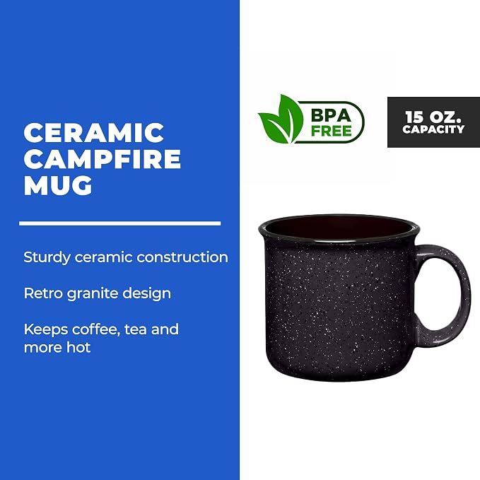 Set of 16 Ceramic Campfire Mugs – 15 Oz, Camping – Customizable - Image 2