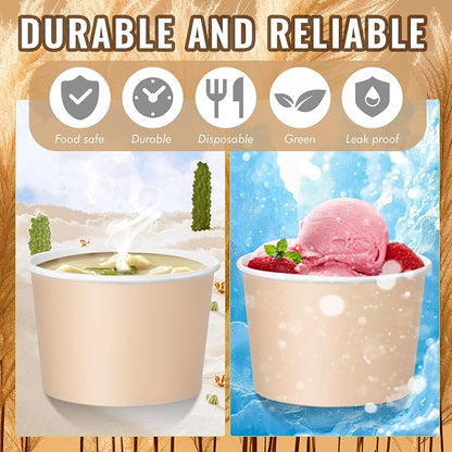 Jingmore Paper Ice Cream Cups 9oz Colored Disposable Dessert Bowls - Image 7
