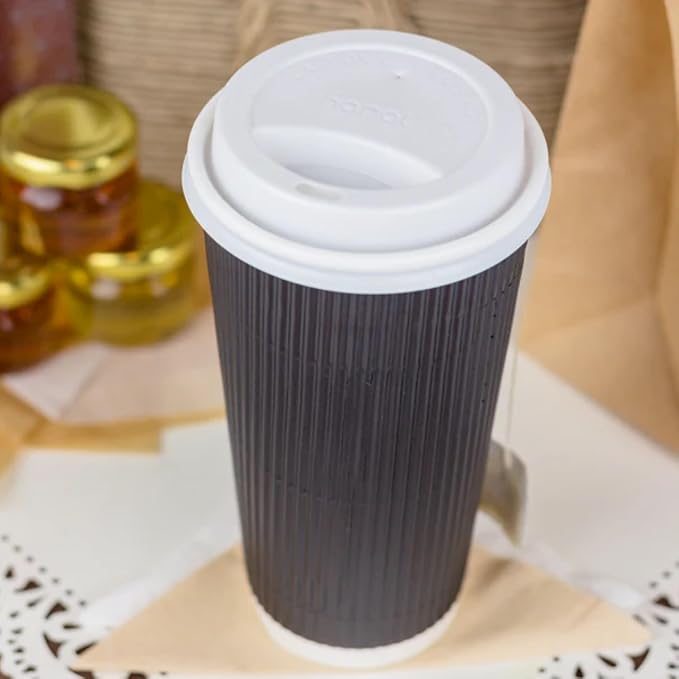 Karat C-KRC520B 20 oz Ripple Paper Hot Cups - Image 5