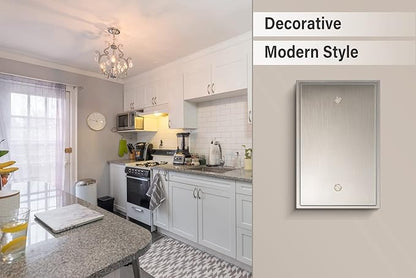 Henne Bery Soft Modern Decorative Wall Plate Switch Plate Outlet Cover (Single Blank 2PK, Satin Nickel)