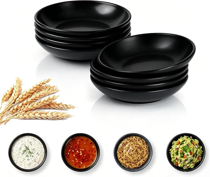 PYRMONT Unbreakable Soy Sauce Bowls Wheat Straw Dipping Bowls 2 Oz Small by PYRMONT