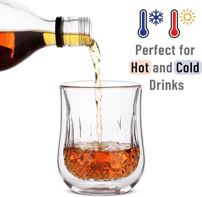 BTaT- Double Walled Drinking Glass, 4 Pack, 8 oz, Stylish Insulated Rocks Glass - Image 5