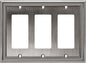 Henne Bery Sunken Pearls Heavy Duty Decorative Wall Plate Switch Plate Outlet Cover (Triple Decorator, Heirloom Silver)