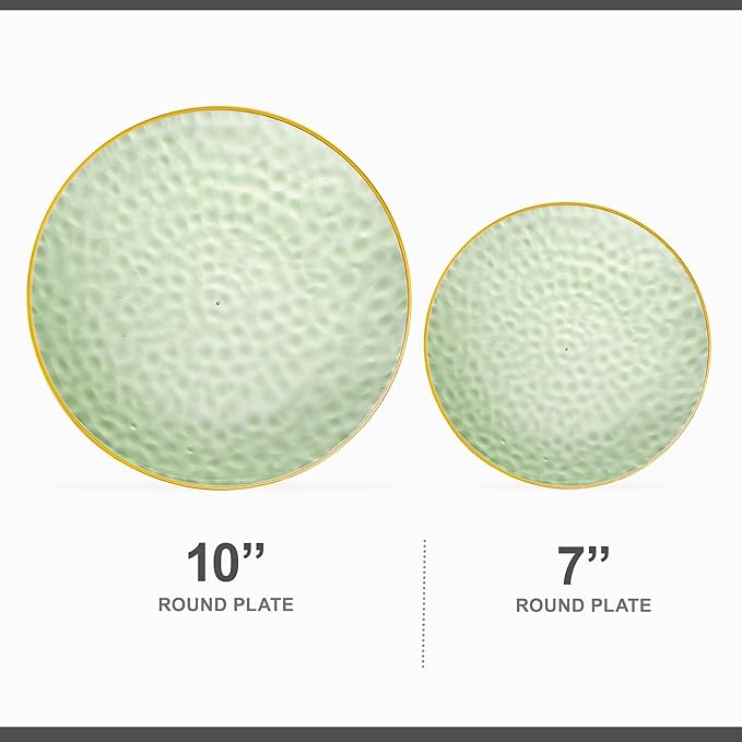 PLASTICPRO 64 Piece Combo Plates Set includes 32-7'' inch Plate & 32-10'' inch - Image 4
