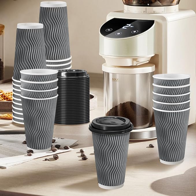 Clawsoff 50 Pack 20 oz Disposable Insulated Coffee Cups - Image 4