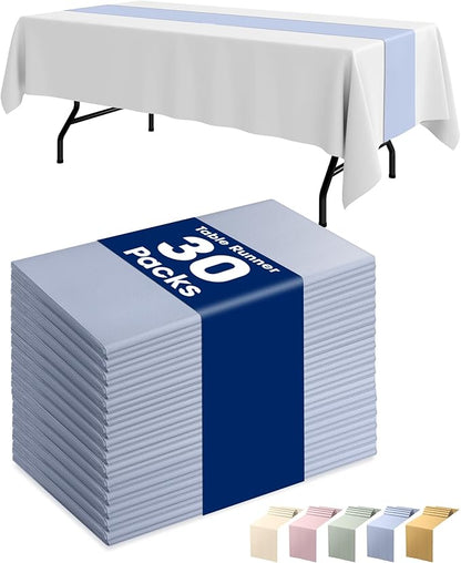 Pureegg Plastic Table Runners Disposable 30 Pack, 14 x 108 Inch Table Runner by Pureegg