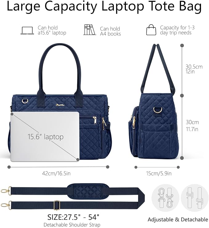 Bagstellar Teacher Tote Bag for Women, 15.6" Laptop Work Tote Computer Bag | - Image 4