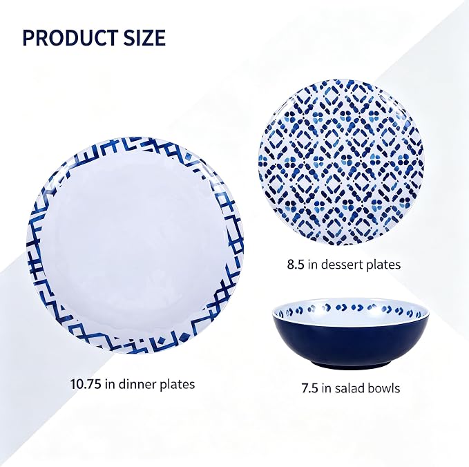 12pcs Melamine Dinnerware Set - Image 2