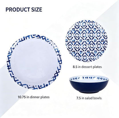 12pcs Melamine Dinnerware Set - Image 2
