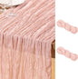 DeZerlor Pink Cheesecloth Table Runner 2 Pack Summer Table Runners Boho Gauze by DeZerlor