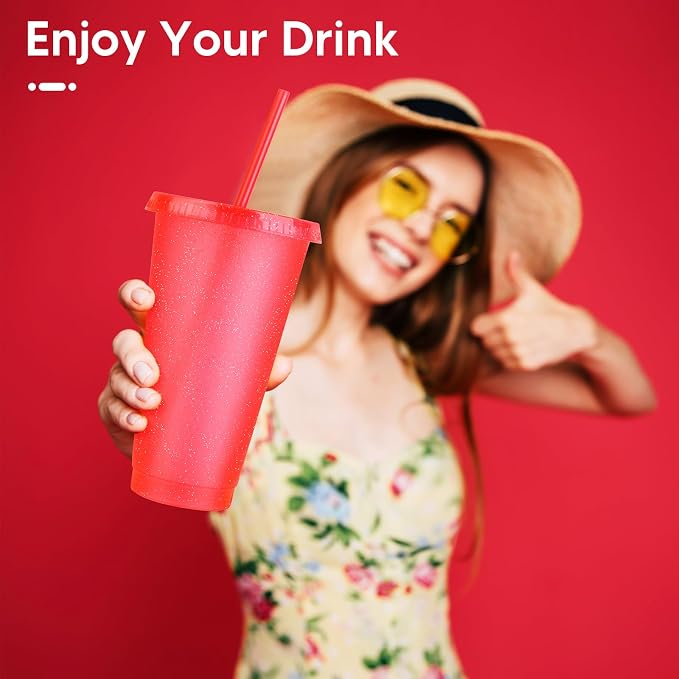 24 Pack Plastic Tumblers with Lids and Straws, Reusable Cups with Lids Plastic - Image 4