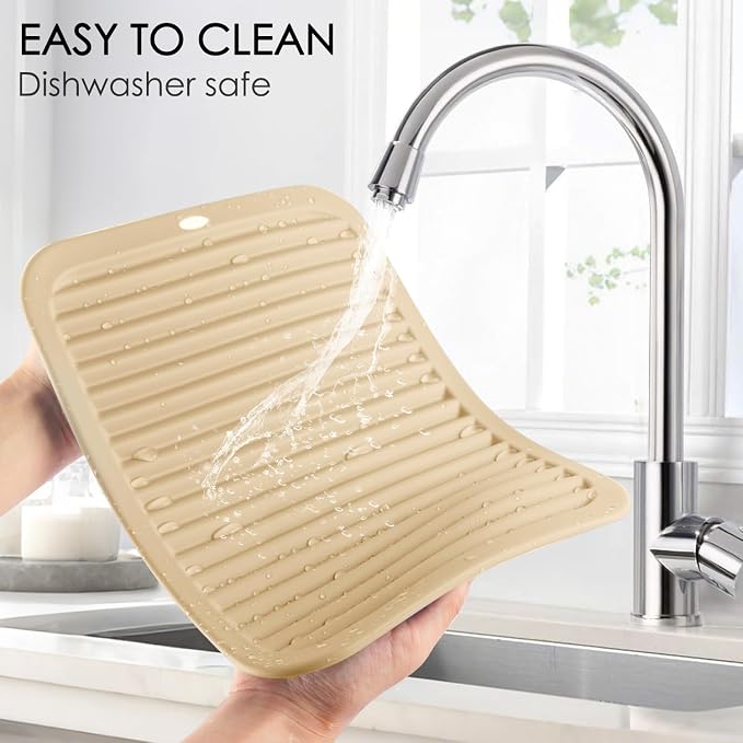 QPIX DIGITAL 4 Pack Beige Silicone Trivets - Image 6