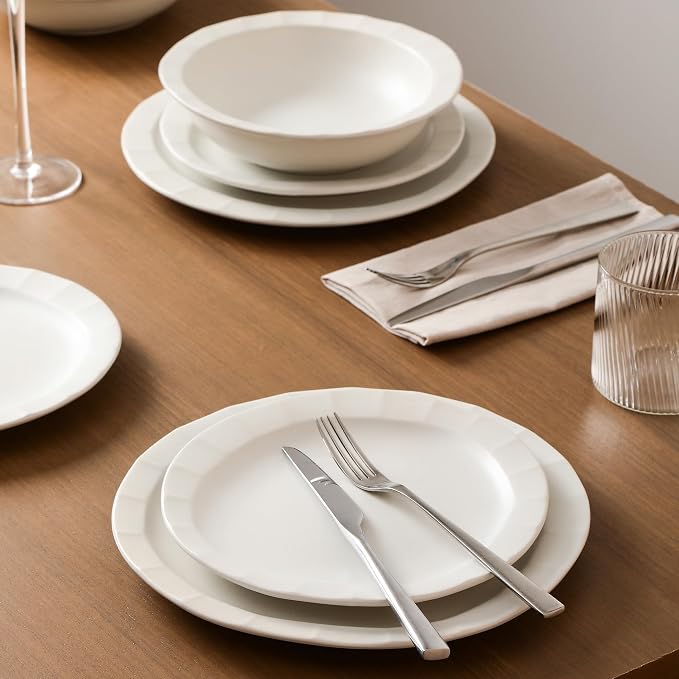 Stone Lain Oasis Stoneware 24 Piece Dinnerware Set, Home Kitchen Dish Set - Image 7