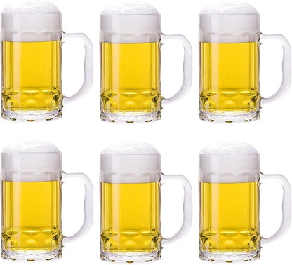 6 Pack Heavy Beer Mugs, Large Beer Glasses by TUSAPAM