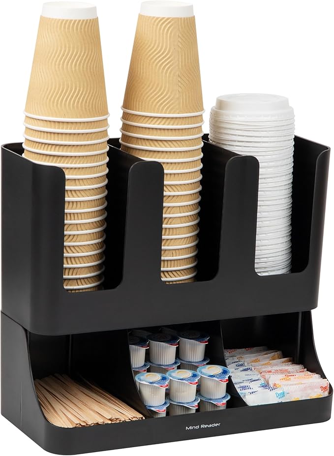 Mind Reader Condiment Station, 13 Inch Countertop Coffee Bar Organizer by MindReader
