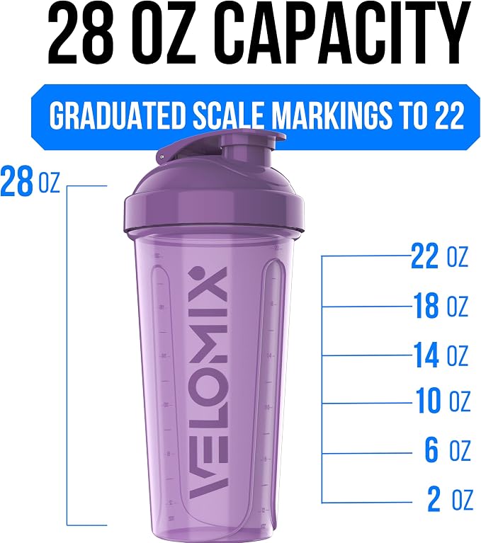 VELOMIX 2 Pack 28oz Protein Shaker Bottle - Image 4