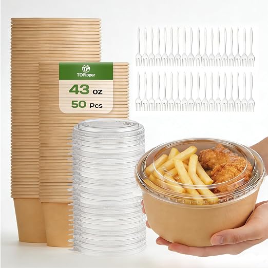 TOPtoper 43Oz 50Pcs Paper Bowls by TOPtoper