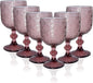 Purple pink Wine Glasses set of 6, 14 oz Purple pink Goblets Glassware by Unknown