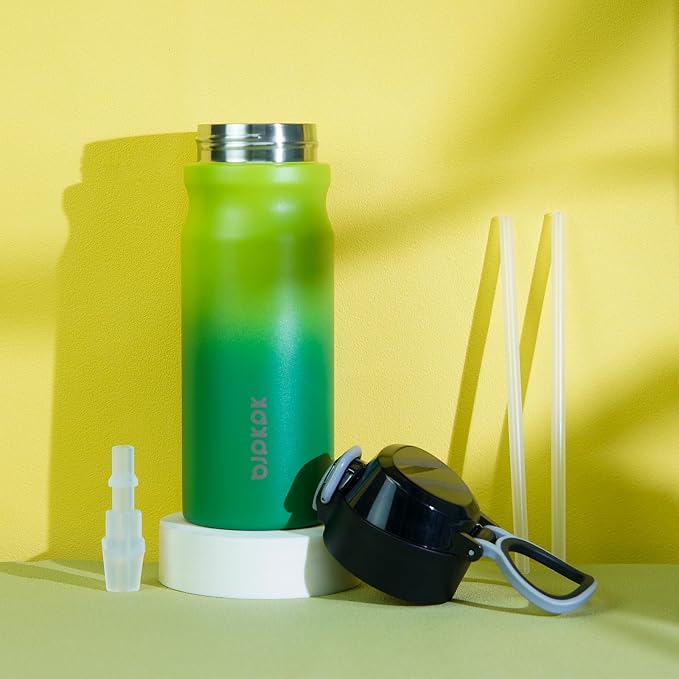 BJPKPK 18 oz Water Bottle with Straw & Handle, Insulated Stainless Flask | Leak - Image 5