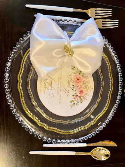Set of 100 Napkin Rings Metal Gold Elegant Bling Leaves Rhinestone Napkin Ring, Napkin Rings Bulk Dinner Banquet Serviette Decor, Dining Table Setting for Thanksgiving Christmas Holiday Wedding Party