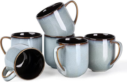 LERATIO Ceramic Coffee Mugs Set of 6, 12oz Handmade Coffee Mugs Set | Large by LeRatio