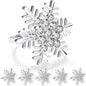 ZeeDix Christmas Silver Snowflake Napkin Rings Set of 6, Napkins Ring for Dinning Table - Rustic Dinner Tables Decoration for Wedding Receptions Christmas Thanksgiving Holiday Party Dinner Parties