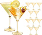 Plastic Martini Glasses Set of 12, 9 oz Gold Cocktail Cups | Unbreakable by Unknown