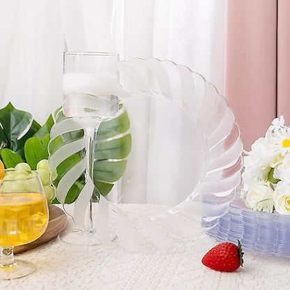 U-QE 60 Pieces Clear Plastic Plates - Image 7