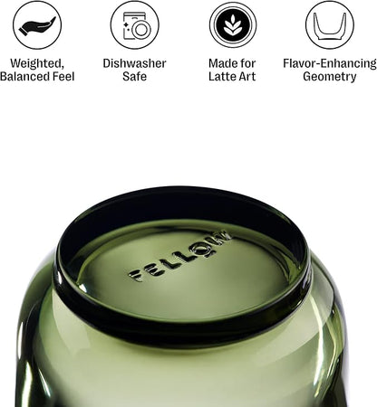 Fellow Pirch Cappuccino Cups 6.5 oz, Weighted Glass - Image 2