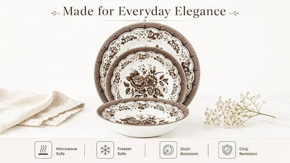 12-Piece Porcelain Dinnerware Set - Image 4